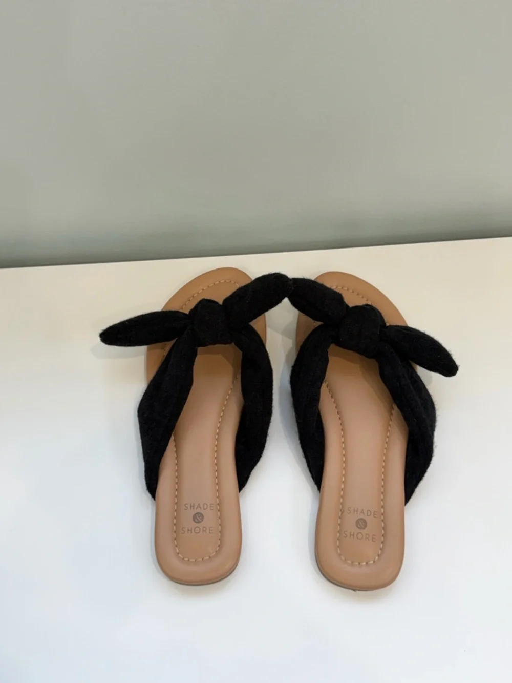 Black Knot Slide Sandals Women 7 Open Toe Flat Slip On Casual Summer Minimalist